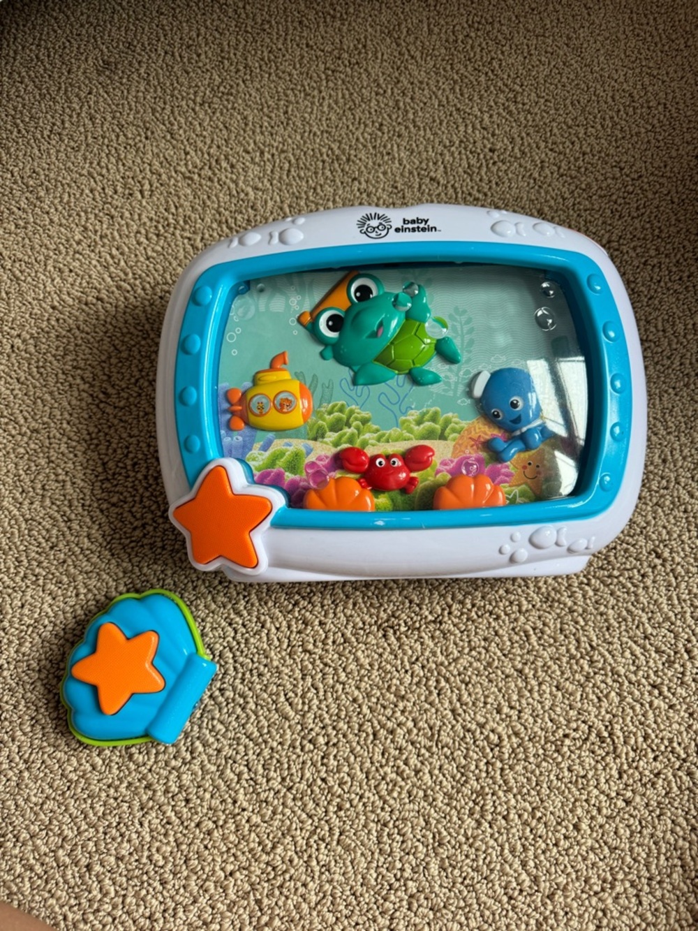 Baby Einstein Sea Dreams soother musical crib toy- Blue & White